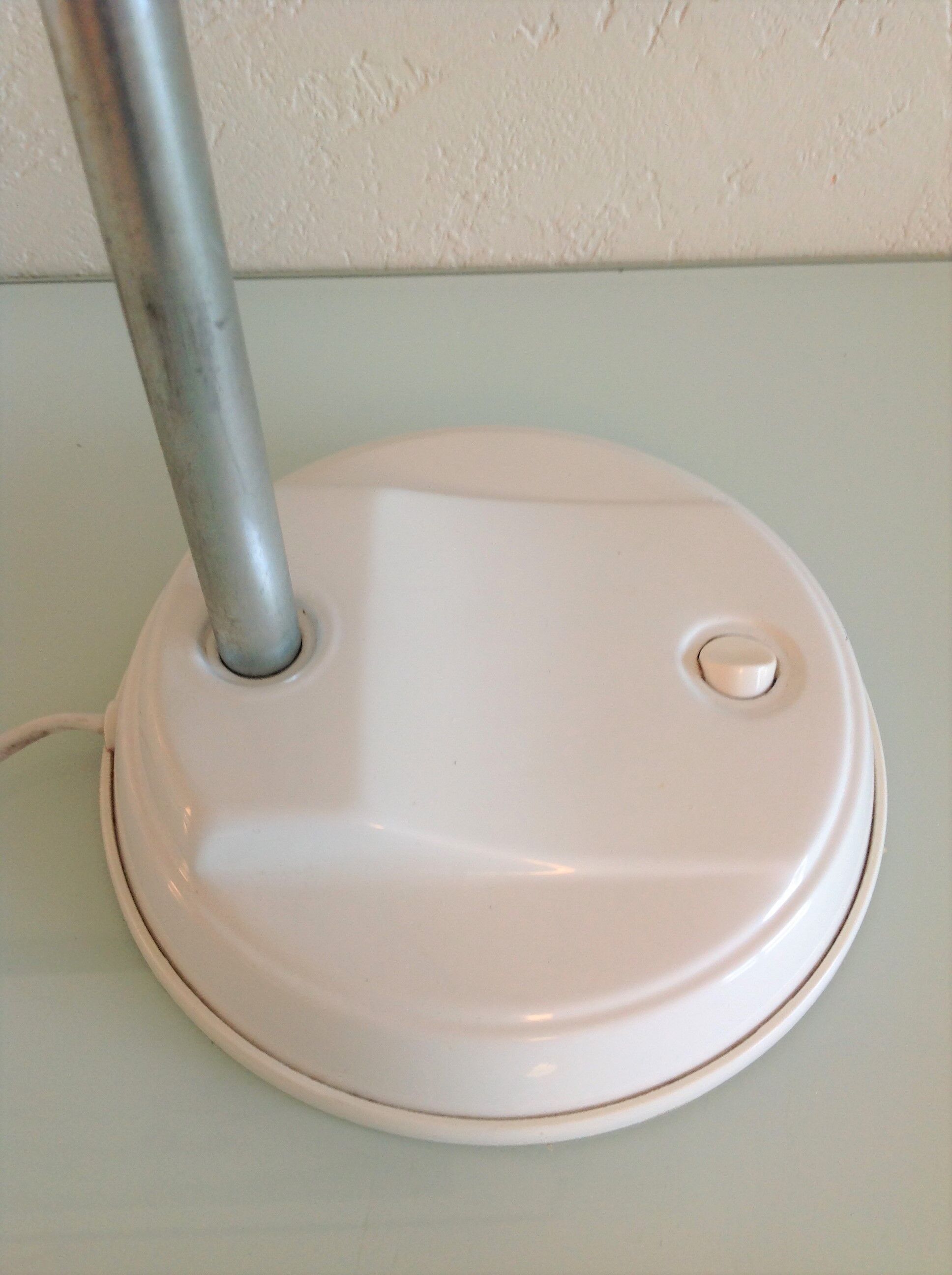 Lampe de bureau en métal blanc vintage années 70/80
