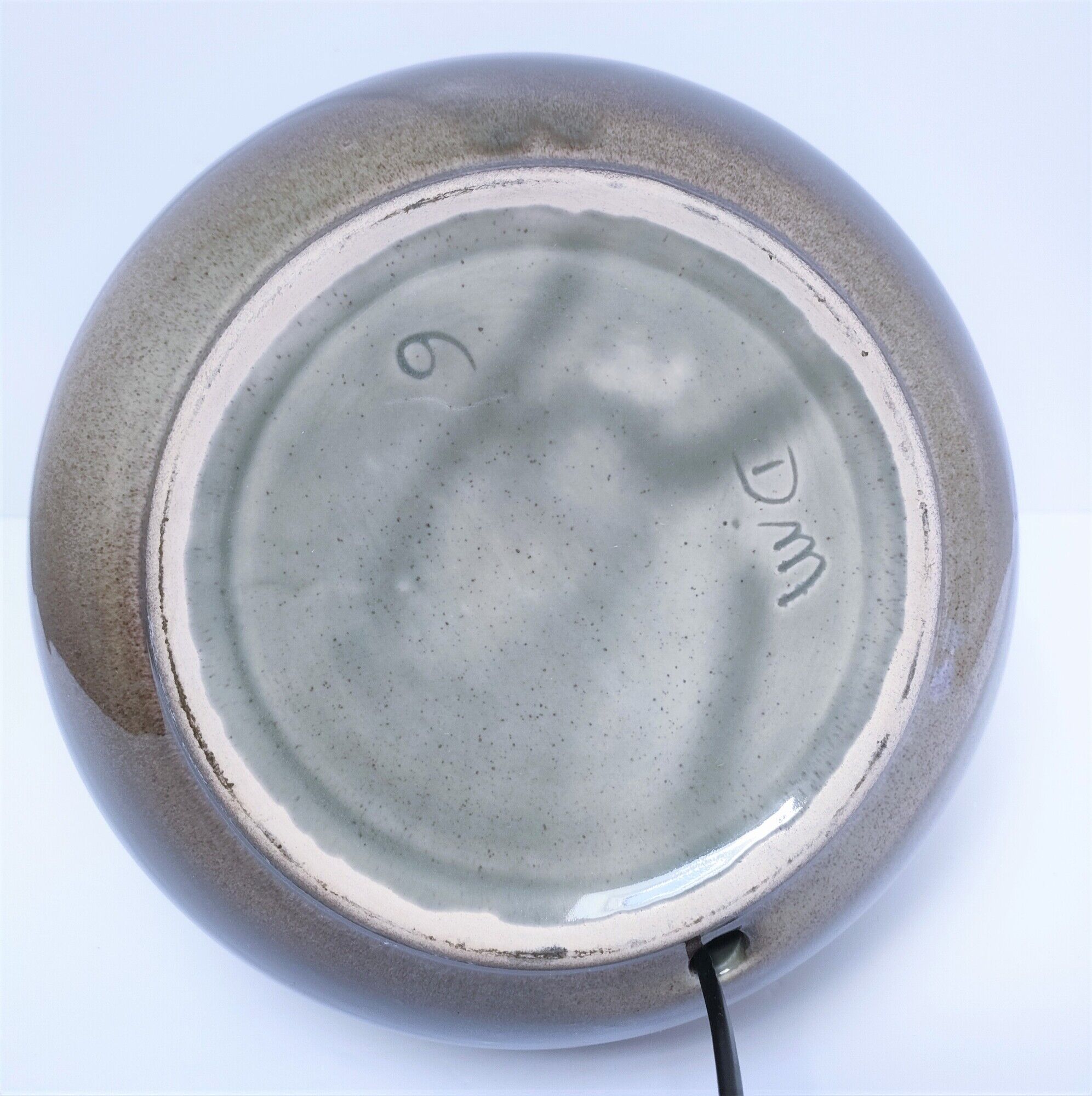 Lampe céramique signée abat-jour herbier hauteur 59 cm