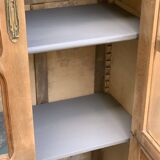 Parisian glass cabinet in raw wood, 1940