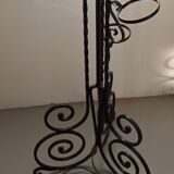 Twisted wrought iron floor lamp with plant holders from the 50s and 60s