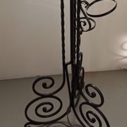 Twisted wrought iron floor lamp with plant holders from the 50s and 60s