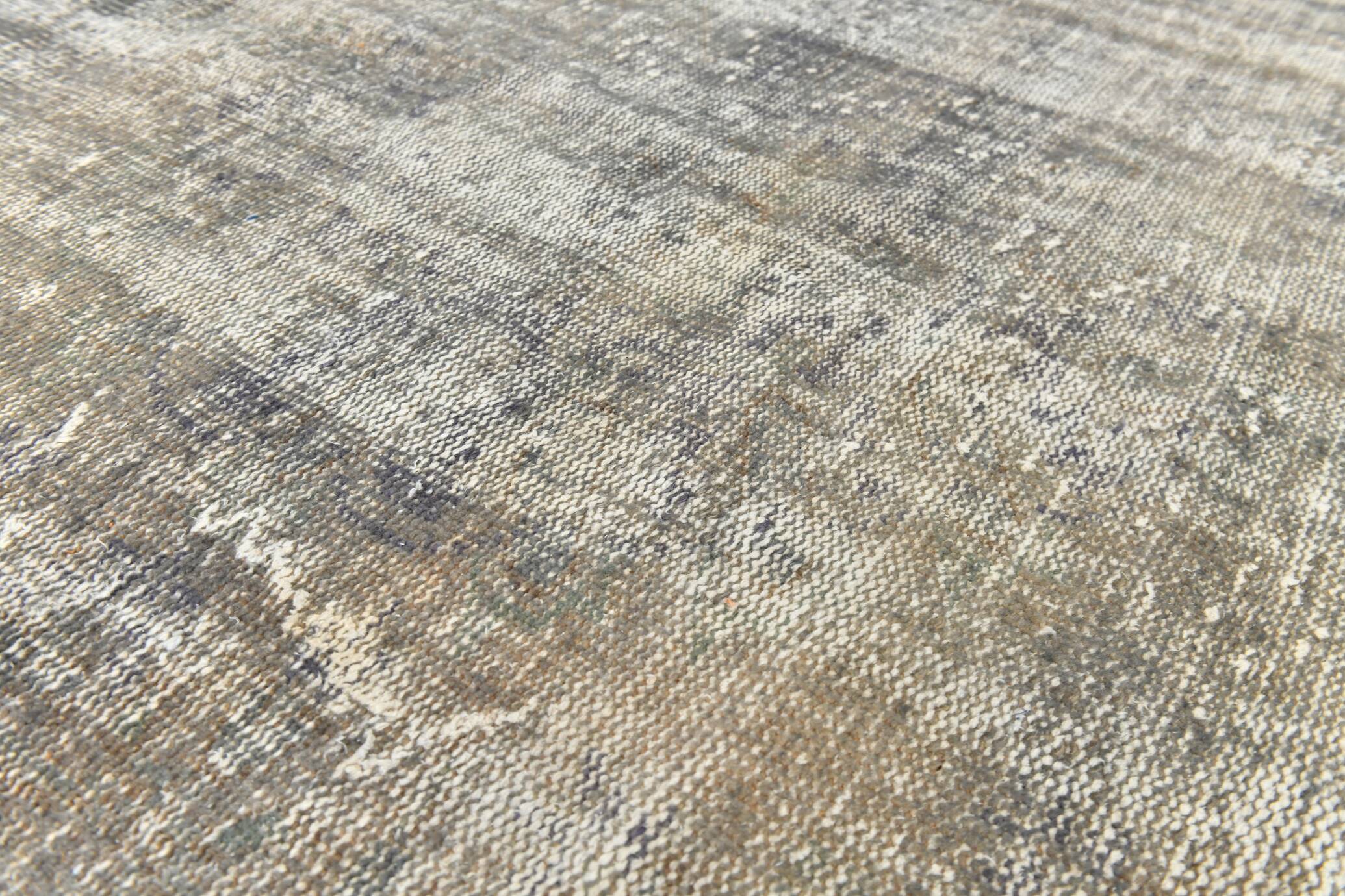 Gray vintage turkish carpet, Distressed vintage large carpet gray
