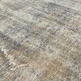 Gray vintage turkish carpet, Distressed vintage large carpet gray