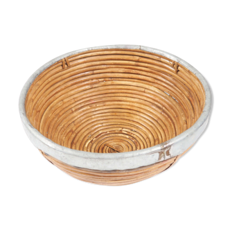 Rattan and zinc salad bowl