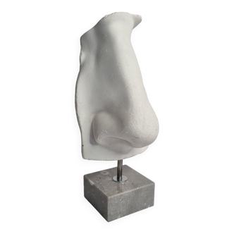 Nose of Michelangelo's "David", after Brucciani, on base, 29 cm