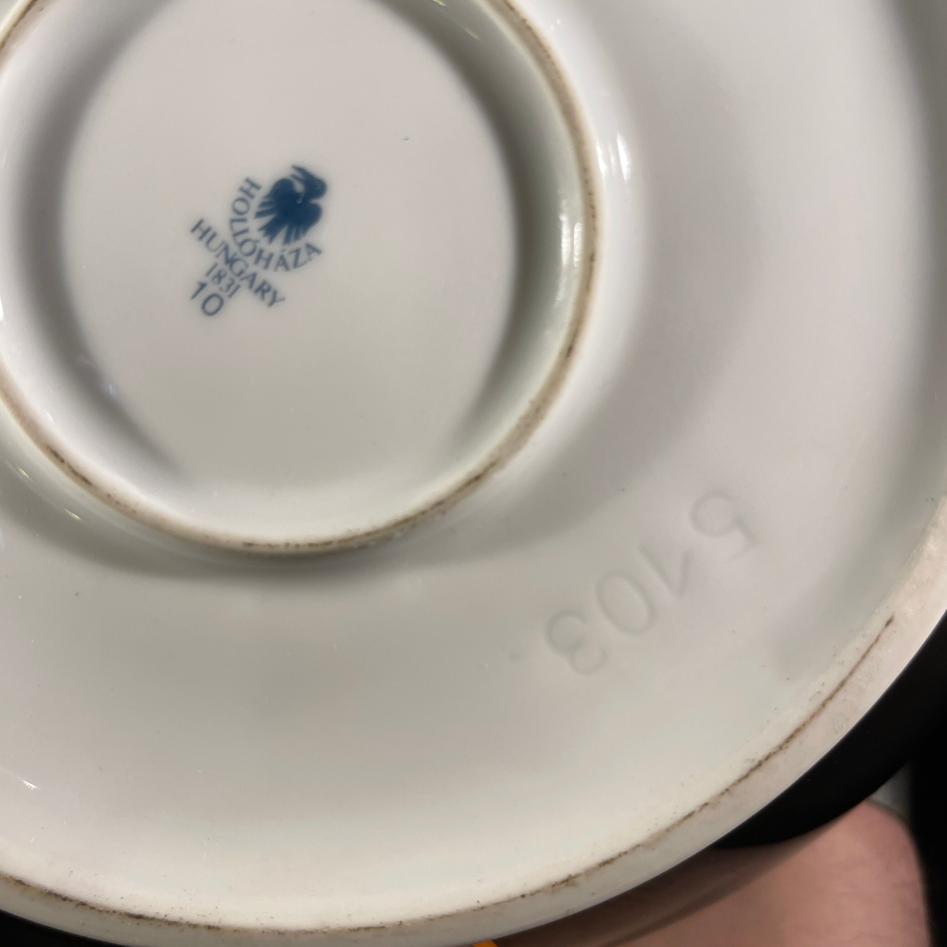 Vase by endre szasz for hollohaza hungary, golden porcelain, 1970s