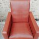 Pair of brown leather faux armchair