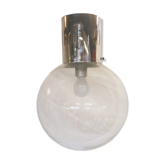 Suspension globe ampoule 1970 en verre soufflé
