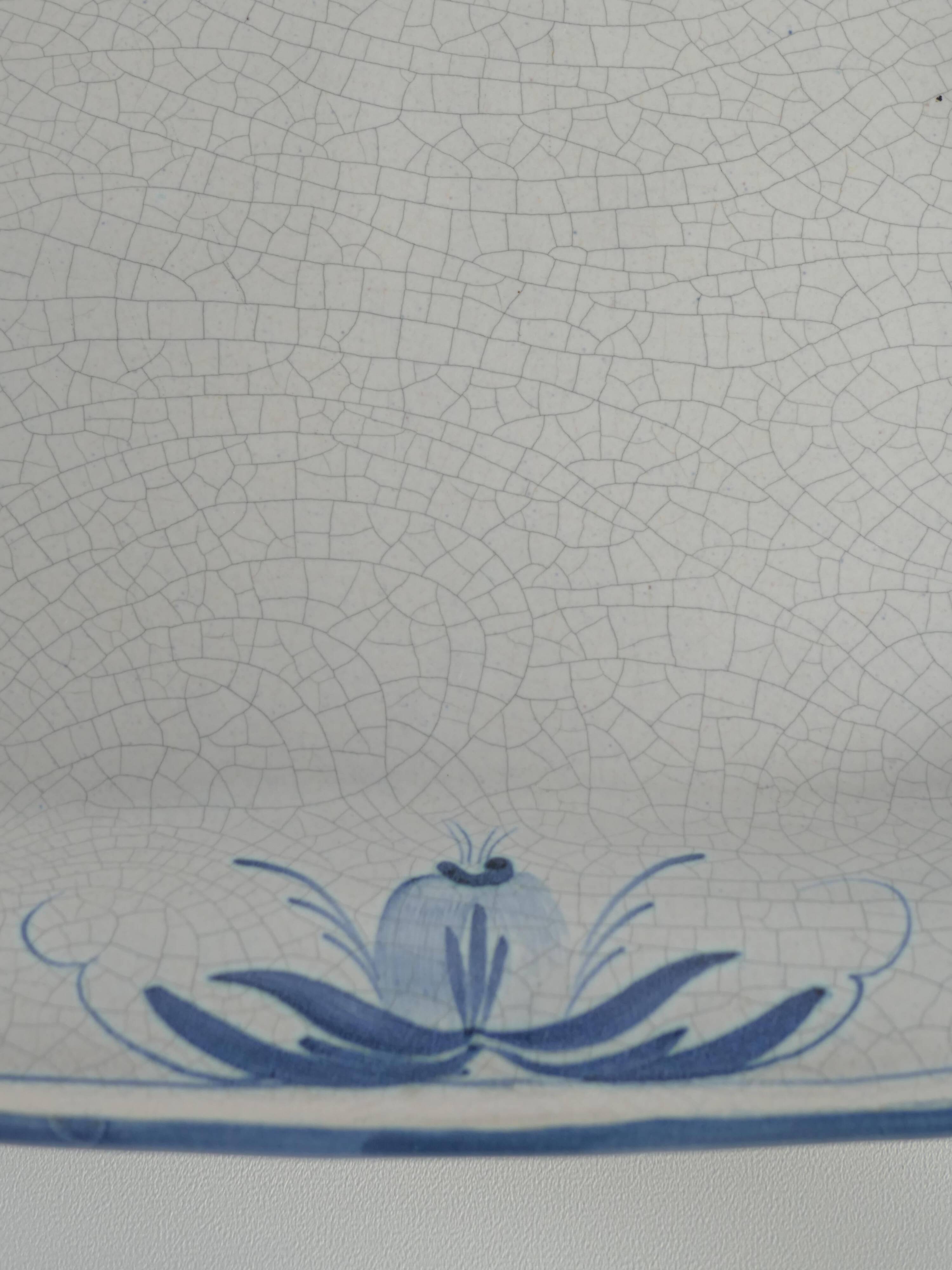 Art Deco French Blue Floral Decor Plate by Allan Eberling, Bo Fajans