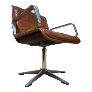 Fauteuil Program 2000 en cuir par Delta Design pour Wilkhahn, années 1960.