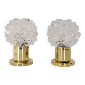 Pair of Design Table or Wall Lamps by Preciosa, Kamenicky Senov, Czechoslovakia, 1960's.