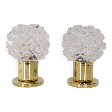 Pair of Design Table or Wall Lamps by Preciosa, Kamenicky Senov, Czechoslovakia, 1960's.