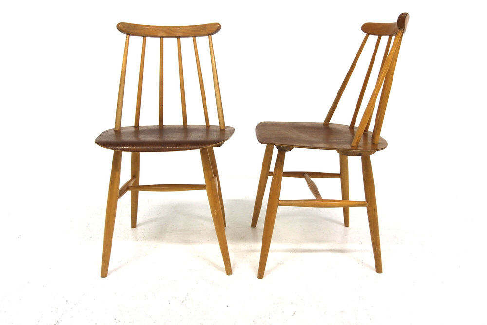 Set of 2 "Fanett" chairs in teak by Ilmari Tapiovaara, Sweden, 1960.