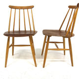 Set of 2 "Fanett" chairs in teak by Ilmari Tapiovaara, Sweden, 1960.