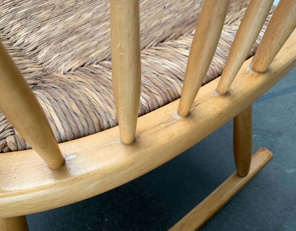 Mid-Century rocking chair model WK-S 7 in beech by Arno Lambrecht for Wk Möbel, 1950s.