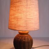 Rattan table lamp and fabric