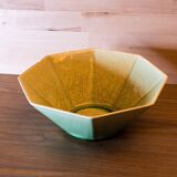 Beautiful emerald green salad bowl in Charolles faince