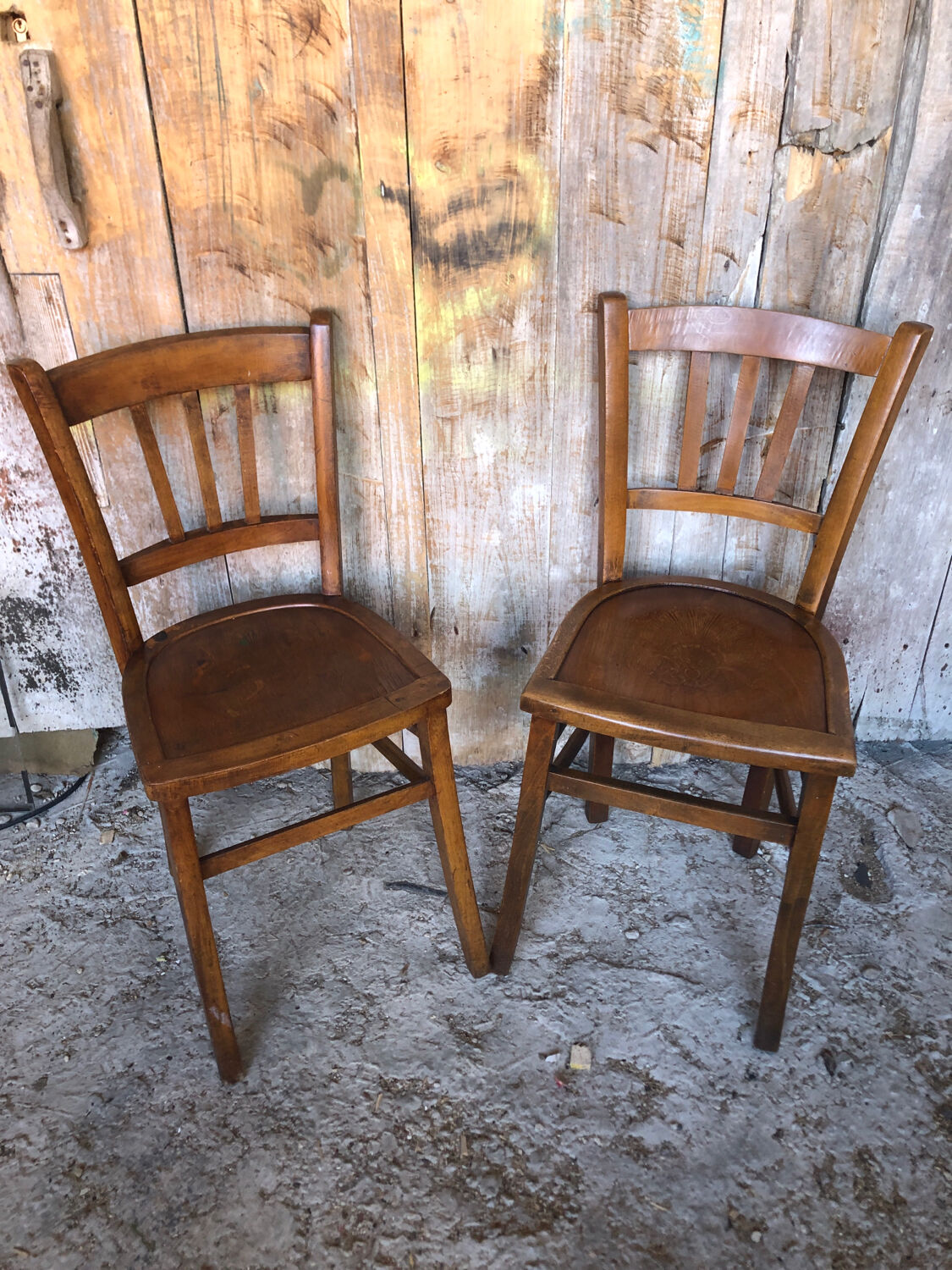 Pair of bistrot chair luterma vintage wood