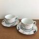 Set of tea cups with saucers fine porcelain Japan flowers