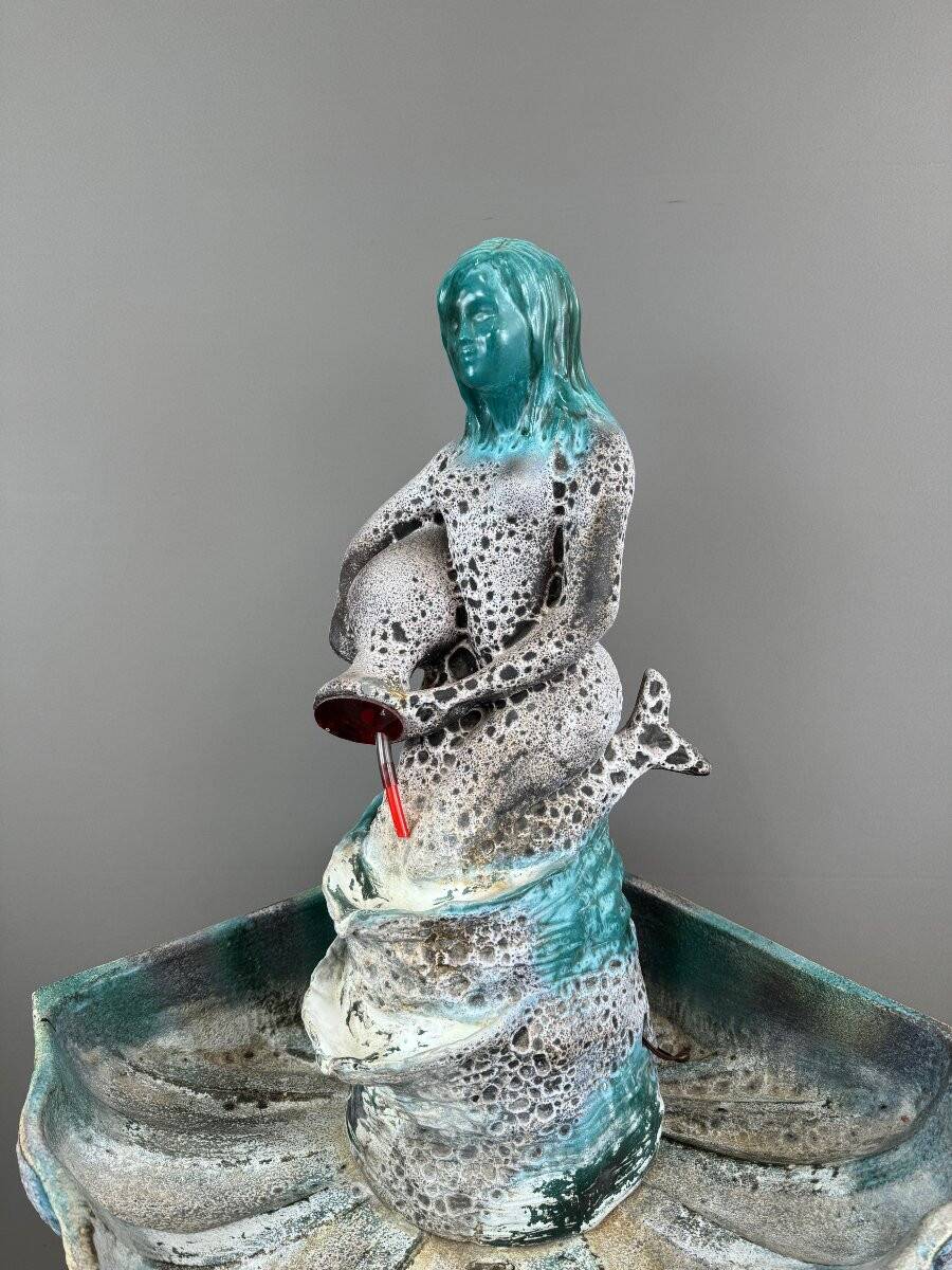 Vallauris Ceramic Fountain – Mermaid, 20th Century