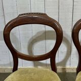 Set of 4 Victorian English chairs, 19th century, in mahogany