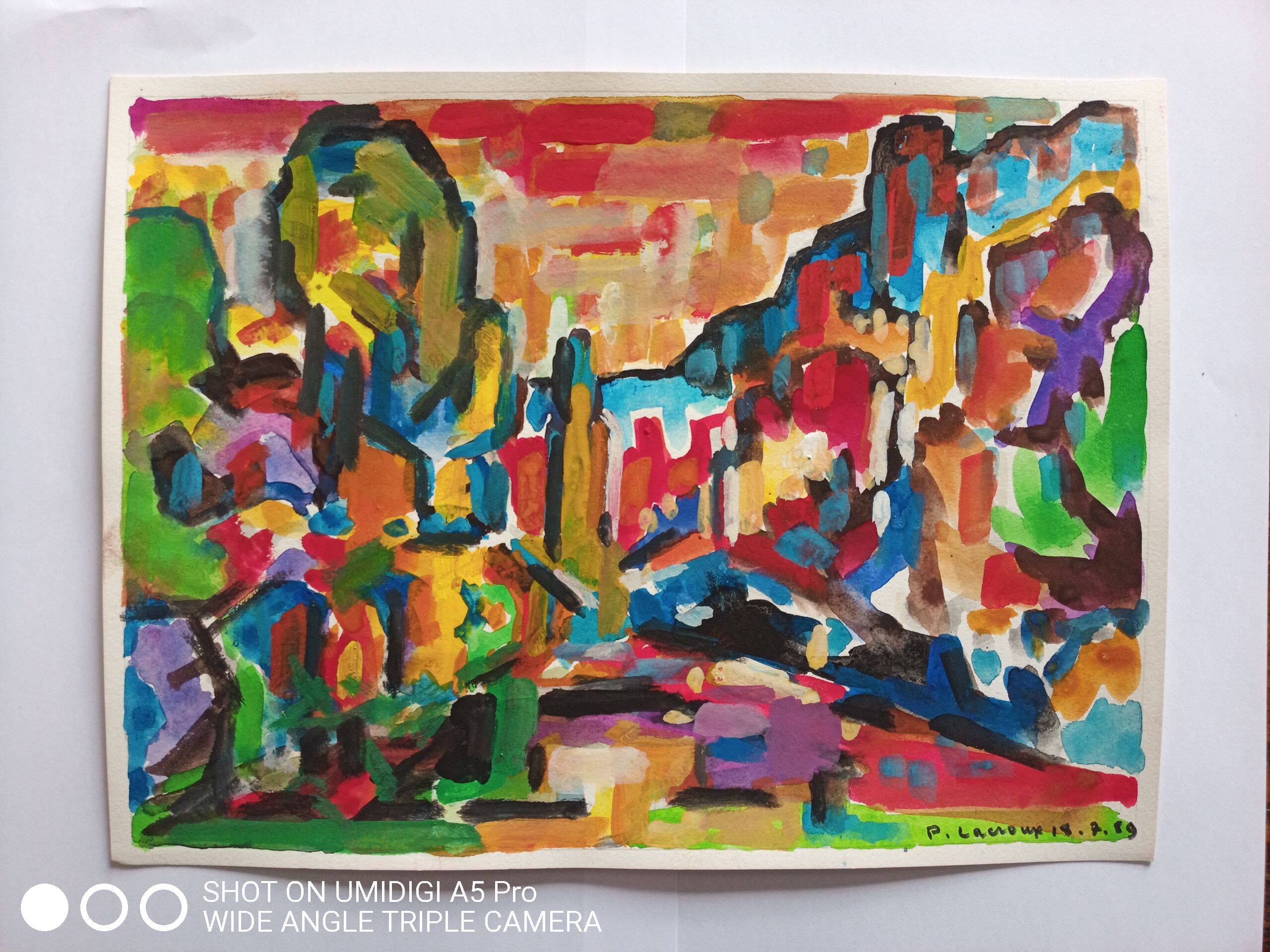 Pierre Lacroux (1909-1993) Gouache on paper 24 x 32 cm - from 1989 - (298)