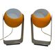 Paire de lampes Space Age eyeball orange par Massive Belgique