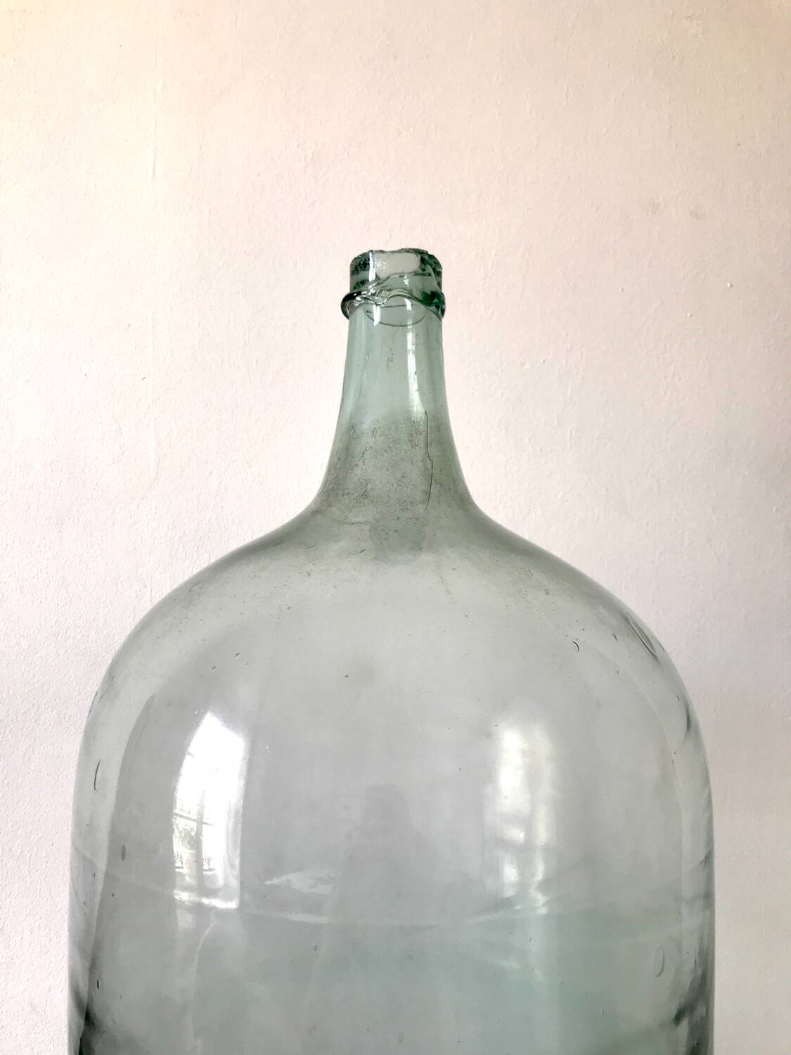 Old demijohn 25L, transparent glass carboy