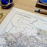 Map of Pyrénées-Orientales, 1889. Authentic Vintage.