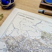 Map of Pyrénées-Orientales, 1889. Authentic Vintage.