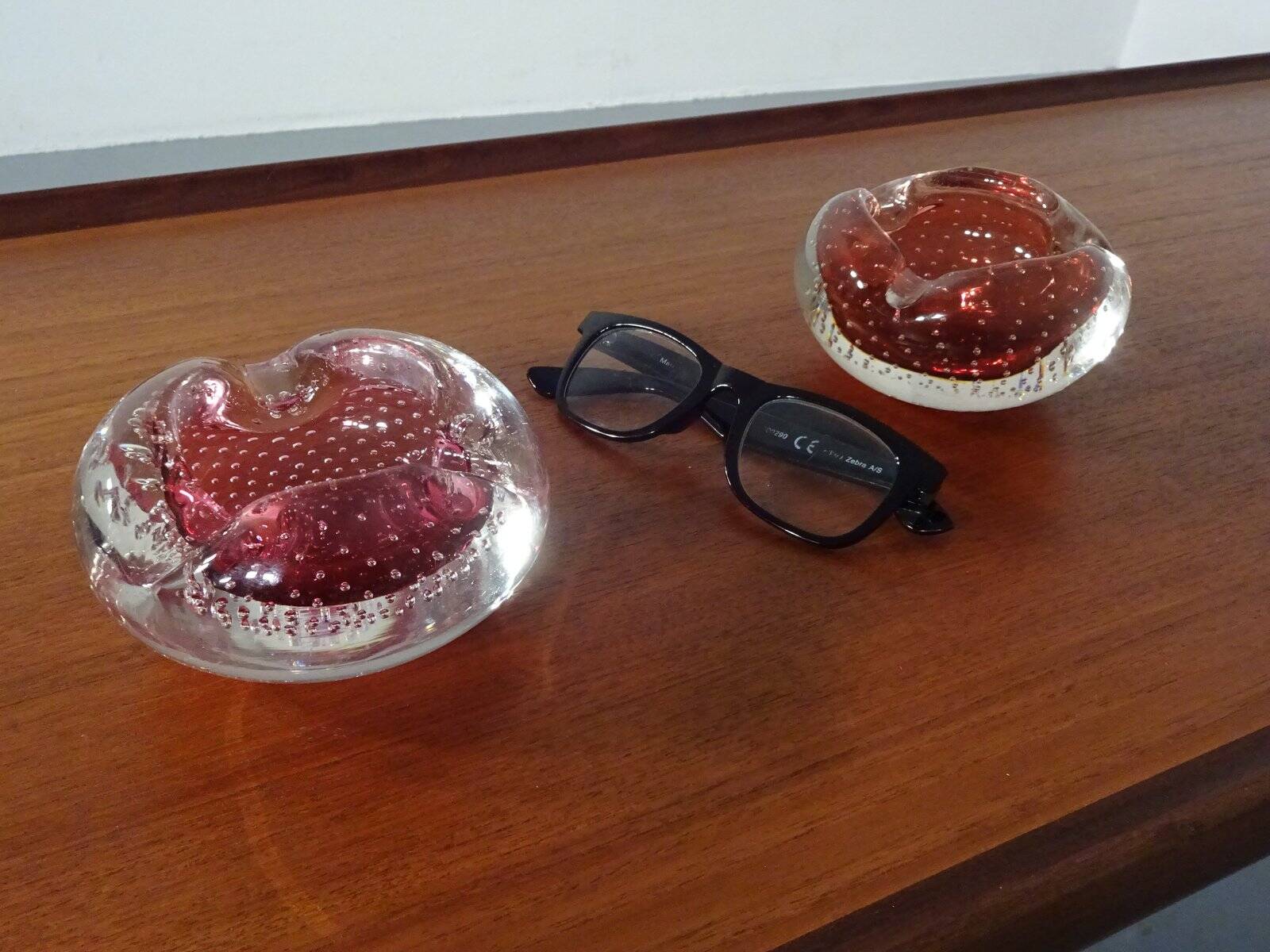 Italian Murano Glass Ashtrays, 1960s, Set of 2