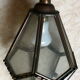 Lantern suspended copper facets (or copper brass) and glass