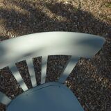 Set of 4 mismatched blue chairs