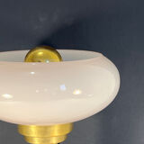 Lampe de chevet ou à poser art-déco • Verre ancien & Laiton patiné