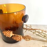 Amber glass ice bucket