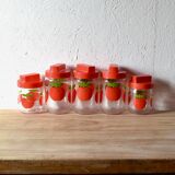 Set of 5 vintage Henkel Pommes pots - advertising edition for Gulf