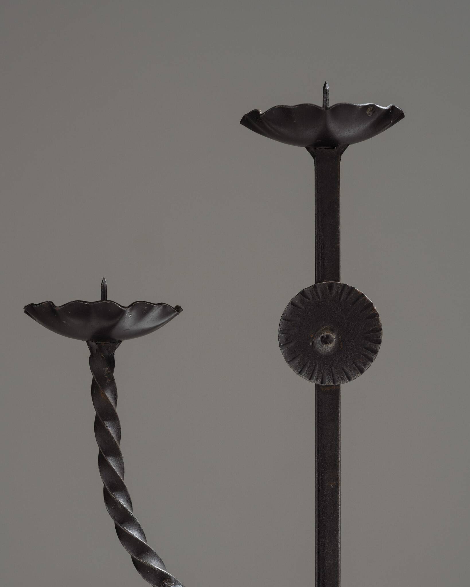 Pair of Brutalist Candlesticks, 1950s