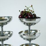 Set of 6 large stainless steel bowls, Tall, Design, 1970, 10 x 10 cm