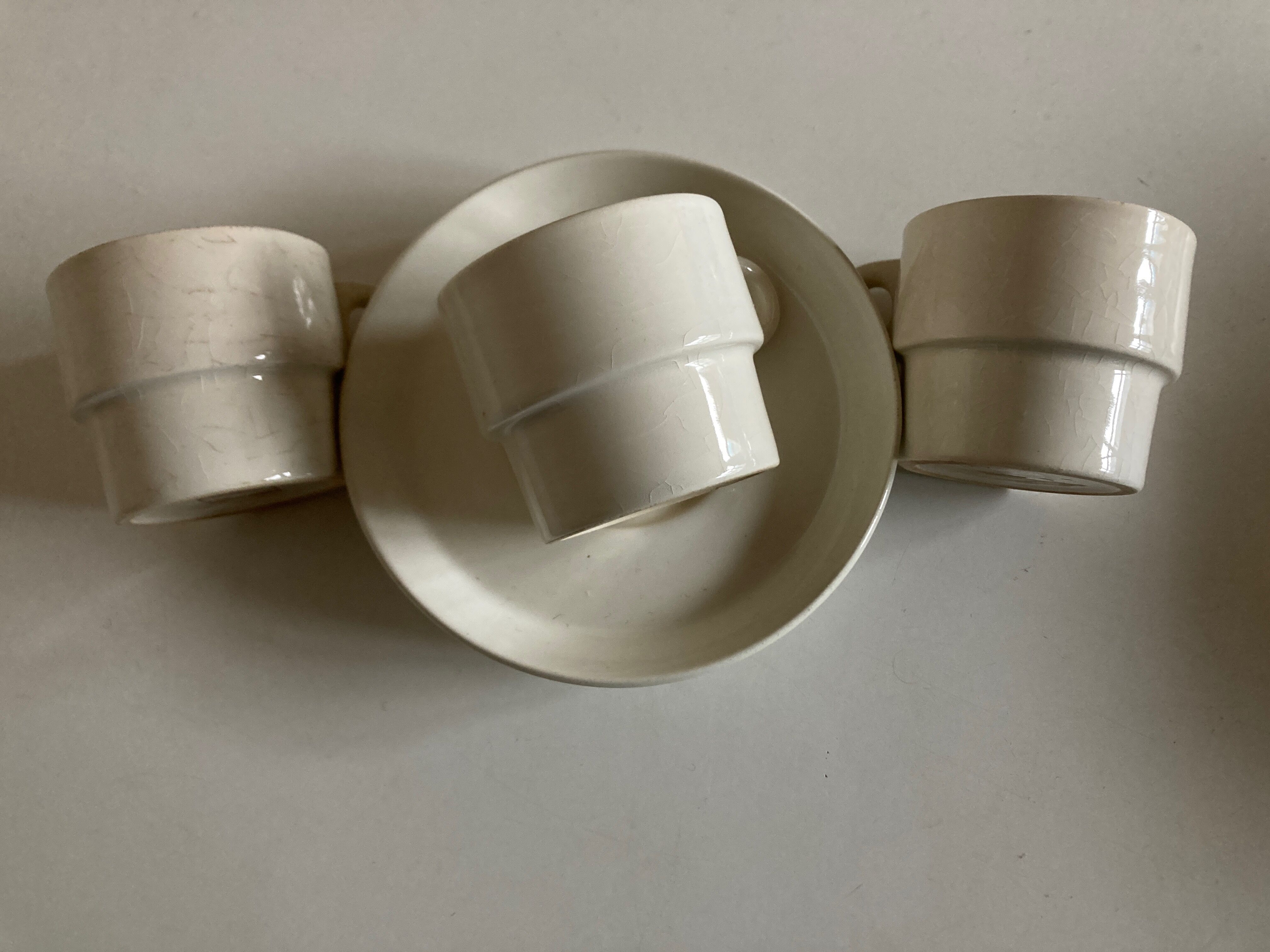 Set 3 cups Creations Prisunic design 1970 Faience de Gien