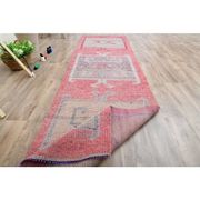 1970s Turkish Oushak Handmade Wool Cotton Brown Area Rug 90x320