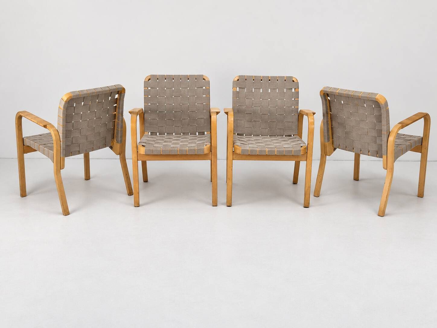 Model 45 Lounge Chairs by Alvar Aalto for Artek, 1970s, Set of 4