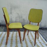 Pair of vintage apple green chairs from the 1950s