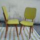 Paire de chaises vertes pomme vintage 50's