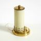 A beautiful, rare 1950s brass table lamp with one opal glass shade adorned