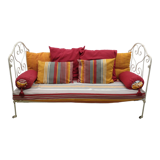 Antique bench / old wrought iron bed