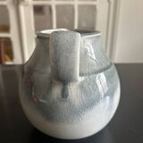 large blue ceramic pitcher