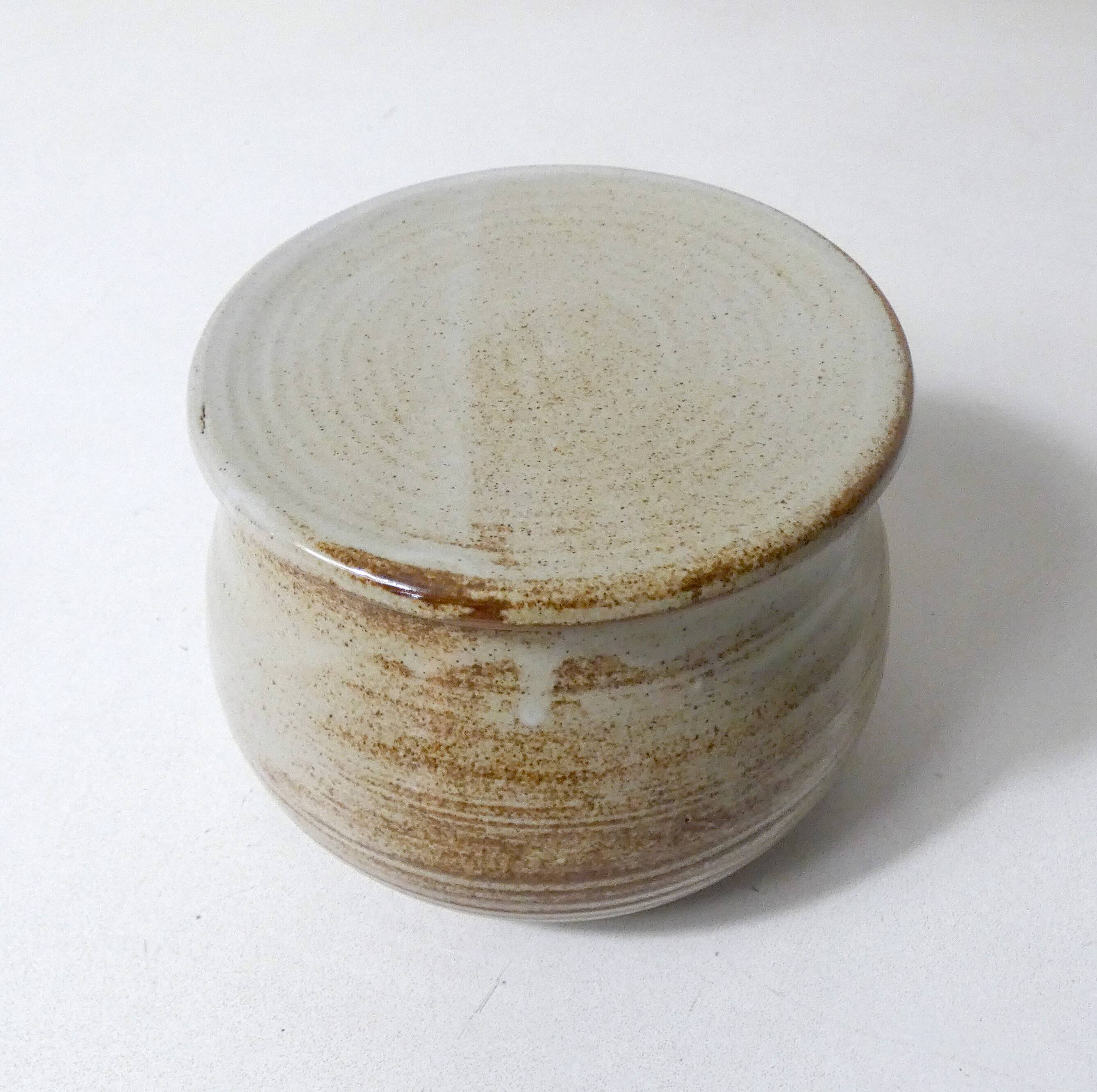 vintage stoneware water butter dish