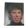 Portrait oil on canvas Jacques Brel