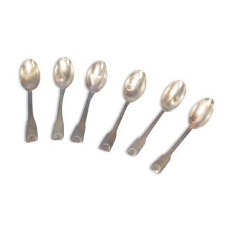 6 small spoons silver metal shell Café Gilbert new under blister