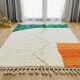 Handmade traditional Beni Ourain Berber rug with colourful patterns, 2/3 m.